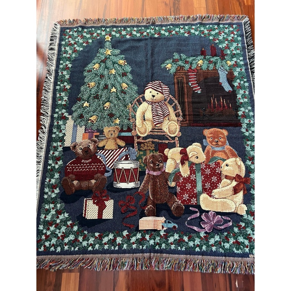 Christmas Themed Rug/Wall Decor /fireplace tapestry/Throw 55x45 Inches